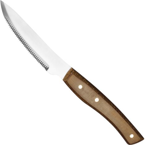 Coltello da bistecca seghettato con manico in acciaio inox, fibra, lunghezza 120 mm - Hendi 841099