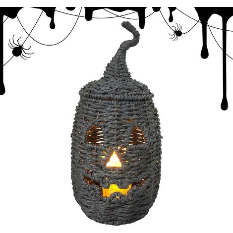 Bougeoir noir en forme de tissée pour Halloween (1/5)