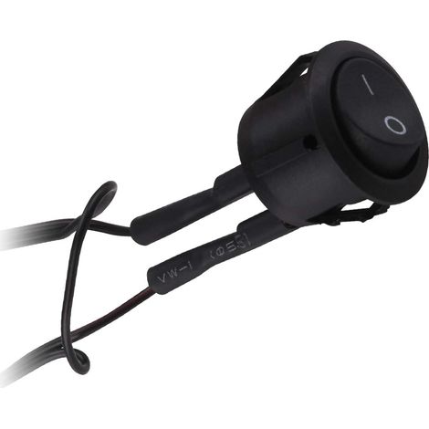 Wippschalter schwarz mit mini AMP Stecker (1/4)
