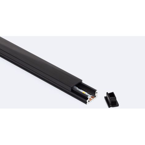 Profilo Alluminio Superficie 2m per Striscia LED fino a 8mm Nero 2 m Nero traslucido (1/4)