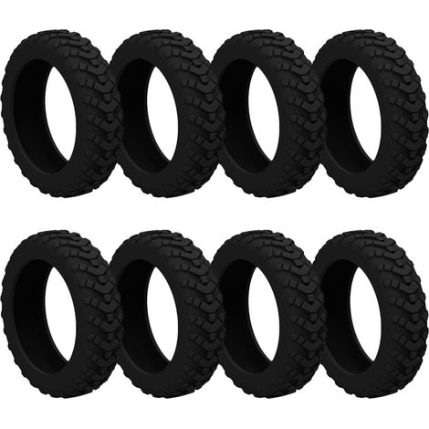 Lot de 8 Housses de Protection pour Roue à Bagages - en Silicone coloré - Silencieux et résistant aux Chocs - Protège Le Compartiment à Bagages et Les Roues Contre Les dommages, Convient pour (1/5)