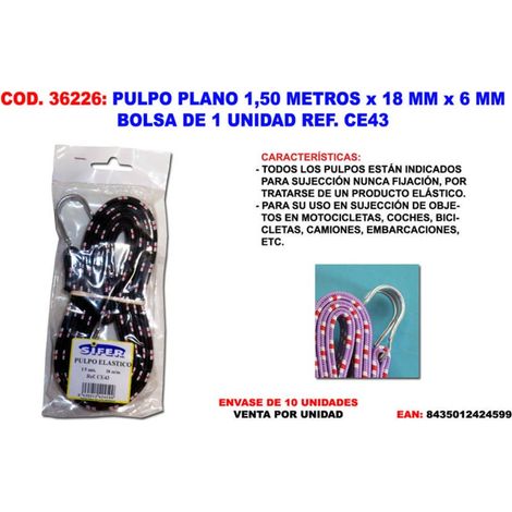 Polpo piatto 1,50 metri x 18 mm x 6 mm CE43 sacchetto 1 unità CE04