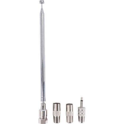 Adaptateur Antenne FM 3.5mm Type F Mâle avec Tige Télescopique pour Récepteur Stéréo Radio