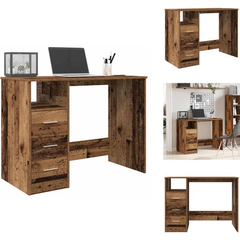 Bureau vieux bois 102x76x50 cm bois d'ingénierie - Bureau - Bureaux - Bureau - Bureau D'ordinateur (1/5)