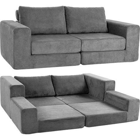 Sofá, extensible, 208 x 181 x 58 cm, gris (1/5)