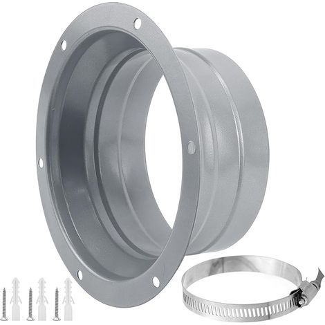Bride de Rraccordement Ø100 mm en métal Avec des pinces et des vis Bride de Fixation Murale Connecteur Adaptateur de Conduit d'échappement pour Tuyau de Ventilation Flexible (1/5)