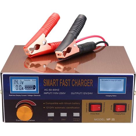 Lithiumbatterieladegerät 12v24v Autobatterieladegerät intelligentes Impulsreparaturladegerät (1/5)