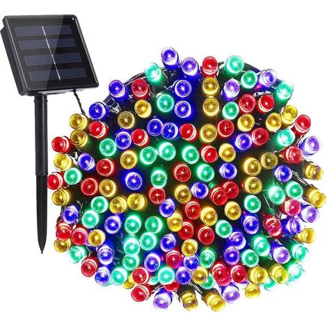 Guirlande Lumineuse Solaire, 72ft 200 LED Guirlande Lumineuse Solaire Halloween, 8 Modèles Décoration de Jardin Extérieur Imperméable (1/5)