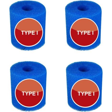 4pcs Cartouche filtrante réutilisable en mousse bleue pour piscine, 8,8 x 7,8 cm, type I,pour l'entretien du système de filtre à sable (I) (1/5)