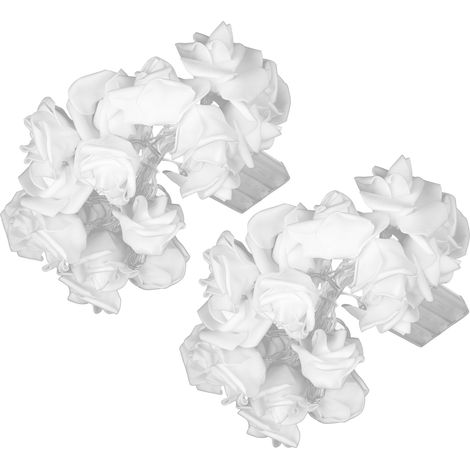 Guirlande lumineuse décorative de Noël de 3 m, guirlande lumineuse de 20 roses artificielles à LED, guirlande lumineuse à piles LED, lumières colorées, vendue par lot de 2. (1/5)