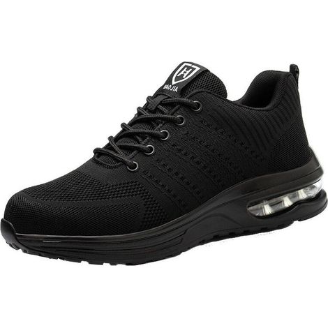Chaussures de sécurité. adaptées aux hommes et aux femmes. bottes à embout d'acier. chaussures de travail. style sportif. respirantes. taille 44 (noir) (1/5)