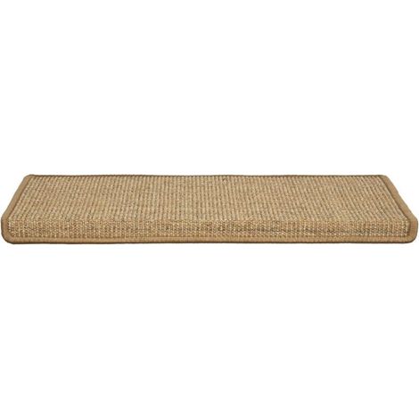 Marches d'escalier en sisal, intérieur, 1 pièce, rectangulaires (liège, avec rebord, 65 x 24 cm)