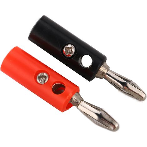 10 Stück U55 4-mm-Bananenstecker mit Befestigungsschrauben, rot, schwarz, gelb, grün, blau, für elektrische Prüfungen (1/5)
