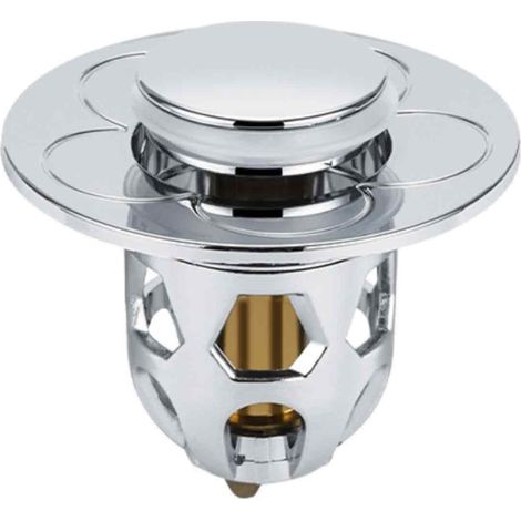 Bouchon Évier Pop Up - Acier Inoxydable - Compatible Trou 34 à 40 mm - Pour Lavabo Comptoir et Bain - 1 Pièce