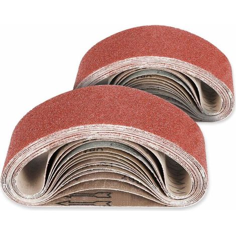 FOREHILL Nastro abrasivo da 26 pezzi, 75x533 mm Nastri abrasivi in tessuto 40/60/80/120/180/240 Grane assortite per levigatrice a nastro e smerigliatrice (ossido di alluminio) (1/5)