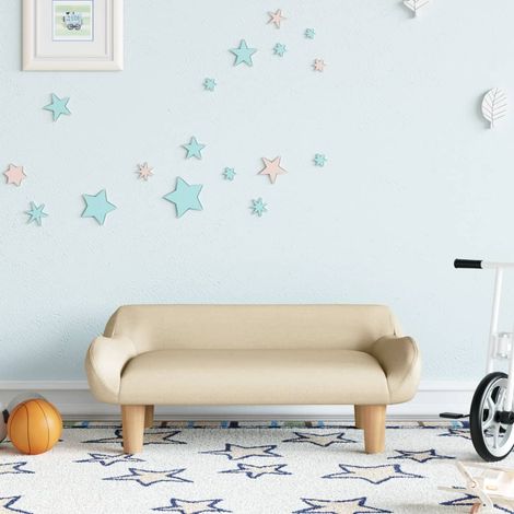 vidaXL Canapé pour enfants crème 70x40x24 cm tissu (1/5)