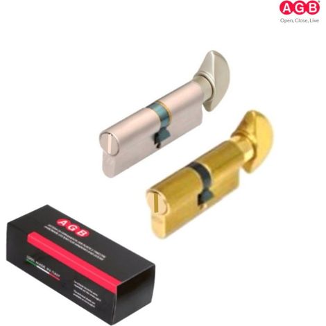 CILINDRO AGB MODELLO 600 POMOLO/EMERGENZA MM.60 ( 25-10-25P ) OTTONE LUCIDO