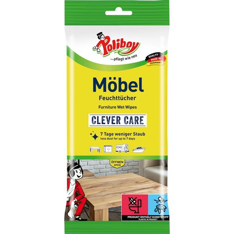 Salviette umidificate per la cura dei mobili Poliboy Mobel Feuchttucher, 24 pezzi.