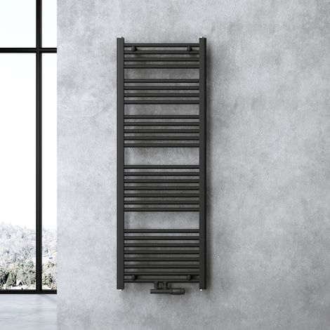 doporro Design Badheizung gerade 140x50cm Anthrazit Röhrenheizkörper Horizontal Mittelanschluss Bad-Heizkörper