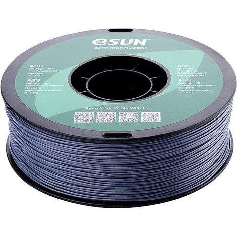 eSUN ABS+ Filament, 1.75mm, 1000g eSUN ABS+ Filament 1.75mm 1000g Grey (1/3)