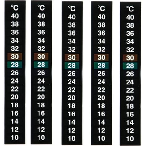 Lot de 5 thermomètres pour aquarium, autocollants pour thermomètre, récipient en verre, test de température de l'eau à 10 et 40 degrés Celsius (1/4)