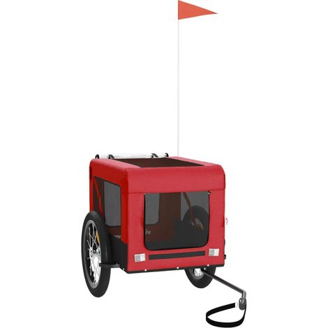 Remorque de vélo pour animaux de compagnie rouge et noir (1/5)