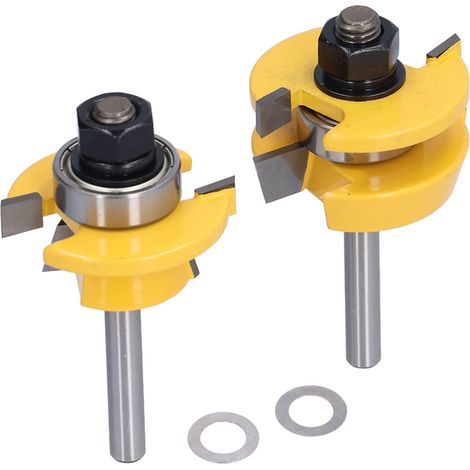 Ensemble de 2 outils de fraisage pour le bois et le métal, 1/4 pouce (1/5)