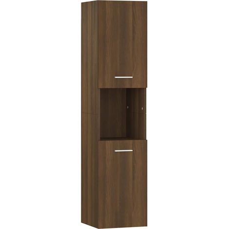 vidaXL Mobile da Bagno Rovere Marrone 30x30x130cm in Legno Multistrato
