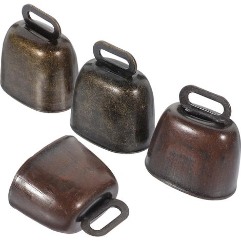 Lot de 4 Cloches en Fer pour Animaux, Style Vintage Forme Unique, Sonnettes Antivol Décoratives pour L'élevage Ferme (1/5)
