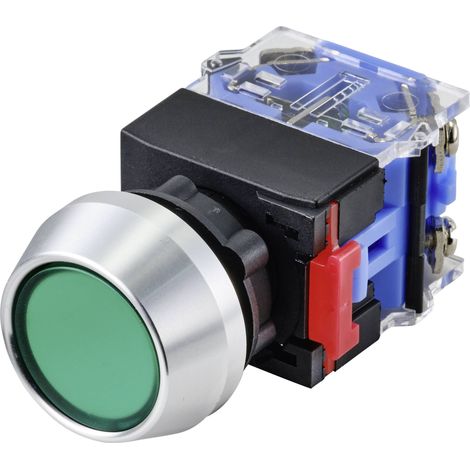 TRU COMPONENTS TC-9428088 LAS0-L-11/G BOUTON POUSSOIR À PRESSION 250 V 5 A 1 X OFF/(ON) À RAPPEL IP40 1 PC(S) (1/2)