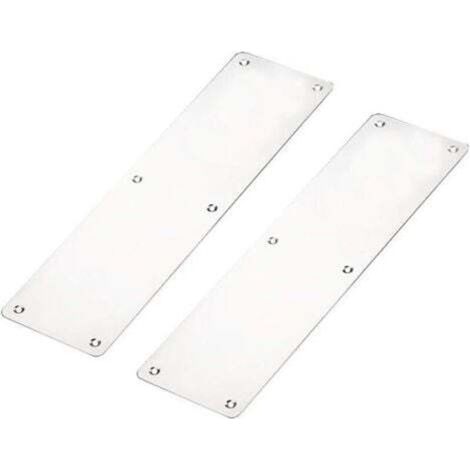Plaque de Poussée de Doigt de Porte, 2 x Plaque de Doigt de Porte Coupe-feu, Plaque de Poussée 300 x 80mm Acier Inoxydable Brossé Kickplate Protection de Porte/Porte Inférieure avec Vis, Coin Carré