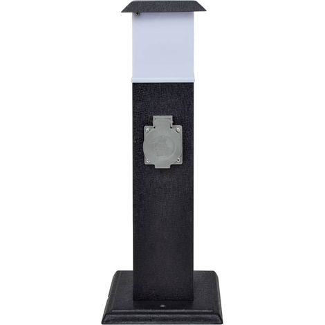 INLIFE Pilier avec lampe pour prise de jardin Noir (1/5)
