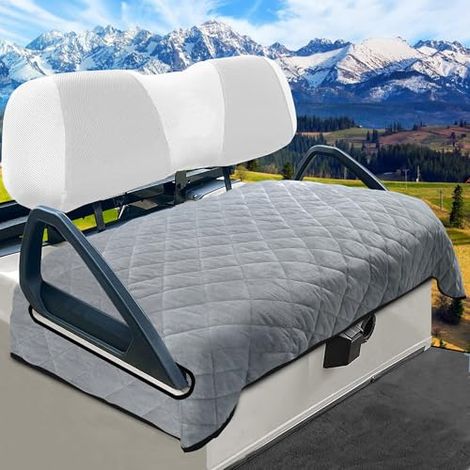 Funda para asiento de carrito de golf, corta y gruesa, de felpa antideslizante (130 x 77,5 cm, gris claro) (1/5)
