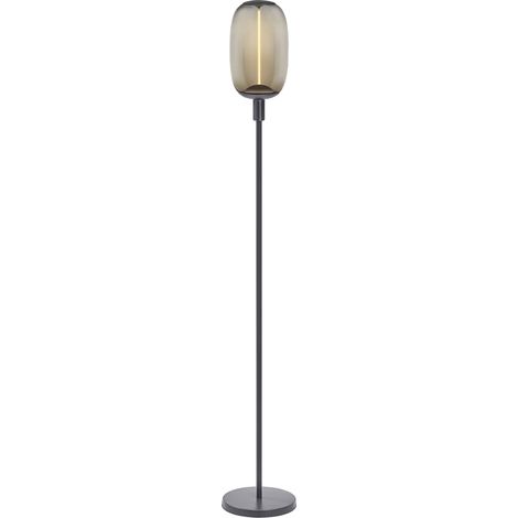 LEDVANCE DECOR STICK TALL: Lampe sur pied, 1 x E27, gris foncé, acier inoxydable, scénarios lumineux personnalisés, idéale pour les espaces de vie, interrupteur au pied, design moderne, douille E27, d (1/5)