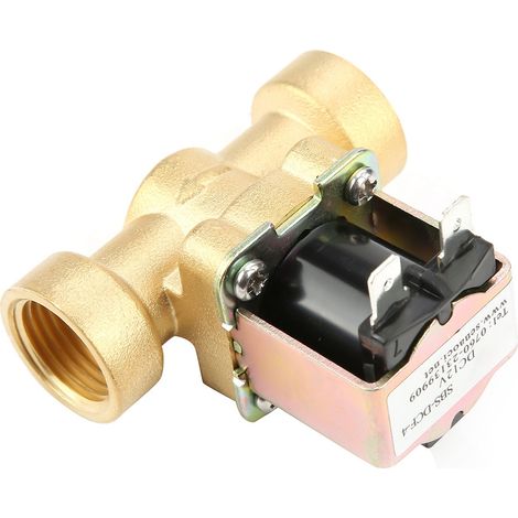 Électrovanne 12 V CC en laiton, DN15 G1/2, normalement fermée, boîtier en cuivre (1/5)