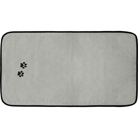 1 serviette pour animaux, microfibre absorbante, 90 x 50 cm, bleu clair/rose/gris, usage bain/toilettage/voyage (1/5)