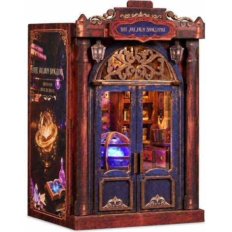Kit de maquette de maison 3D à monter soi-même, serre-livres en bois, support de livres créatif à assembler à la main, librairie mystère personnalisée (1/5)
