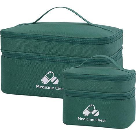 Reiseapotheke Tasche 2 Stück, Grün, Große Kapazität, Wasserabweisend