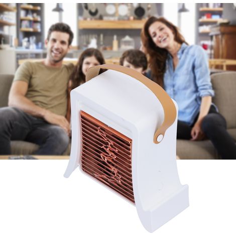 Wiederaufladbarer, tragbarer LED-Luftbefeuchter-Ventilator mit USB-Anschluss, weiß, für Wohn- und Esszimmer (1/5)