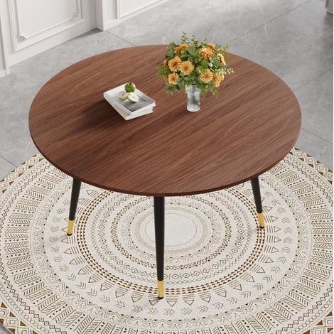 Table de salle à manger extensible 135x85x77 cm en MDF brun, gain de place pour cuisine FloraGrace (1/5)