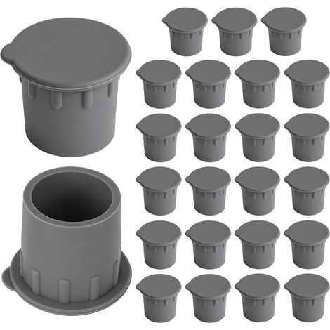 25pcs Capuchons Trous Clôture Piscine, Bouchons Silicone Clôture Piscine pour Trous Douille Terrasse de 1 Pouce Couvre-Trou Amovible Sécurité avec Languette Traction Facile (1/5)
