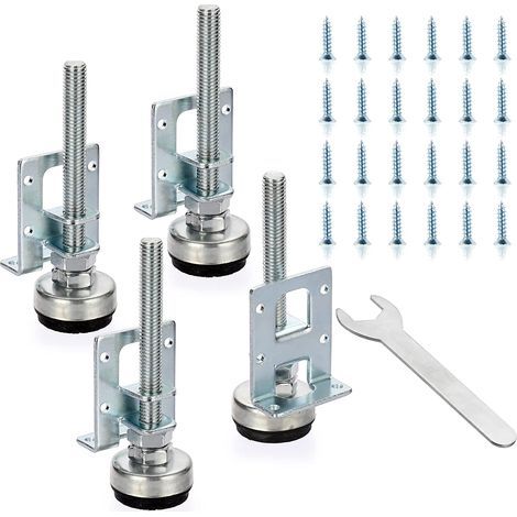 Set mit 4 robusten, verstellbaren L-förmigen Nivellierfüßen, tragfähige Tischbeine für Werkbänke, Schränke und Kleiderschränke, 4,3 Zoll (1/5)