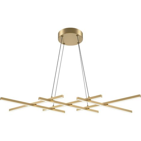 Maytoni Halo Lampadario a sospensione decorativo moderno da soffitto in ottone 1400lm con paralume bianco (1/2)