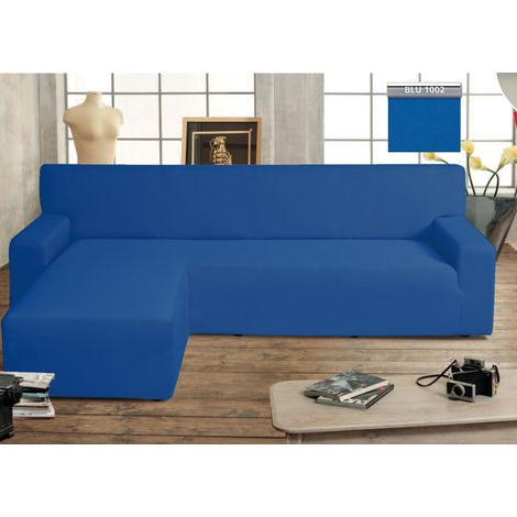 Copridivano Genius Con Penisola Chaise Longue Modello Swing Colore Blu, misuraDestracoloreBlu (1/5)
