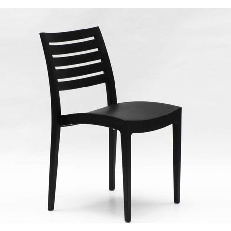 24 Sedie Firenze Grand Soleil polipropilene ristorante offerta stock - Nero