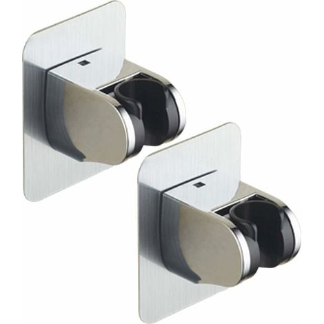 Supports douche main universels adhésifs ABS chromé sans perçage angle réglable lot de 2 (1/5)