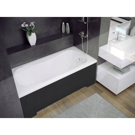Bañera VANESSA 130/140/150/160/170 x 70 cm con delantal negro - Dimensiones: 130cm