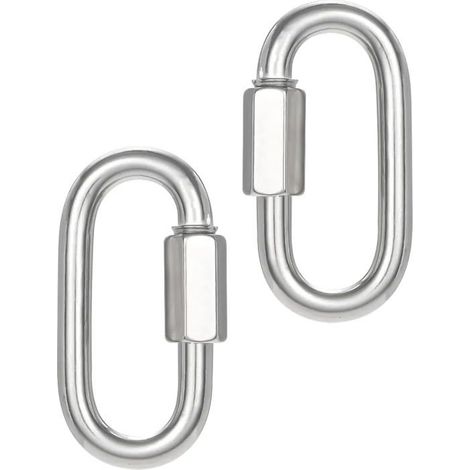 Lot de 2 maillons de chaîne de 8,9 cm, vis M10 en acier galvanisé, maillons de chaîne robustes,mousquetons de verrouillage de 0,9 cm (1/5)