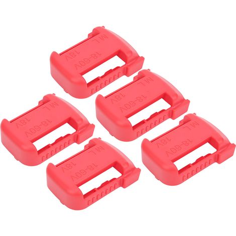 5-teiliges Lithium-Batterie-Aufbewahrungsregal mit Riemenschlitzbefestigung für Milwaukee M18 18VRed (1/5)