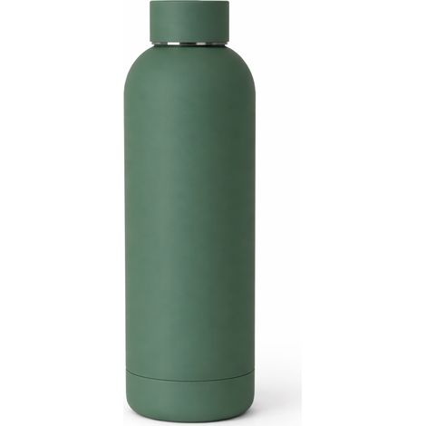 Botella térmica de acero de 500 ml para bebidas frías y calientes, color verde oscuro. (1/5)